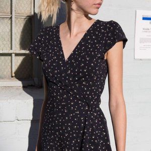 brandy melville dark navy wrap dress